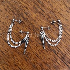 Spike Double Piercing Cartilage Earrings